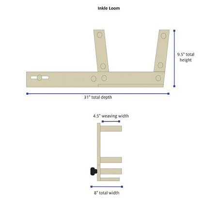 The Schacht Inkle Loom size