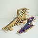 Louet Inkle Loom, 2 sizes, shown with a warp on each of them from an angle .