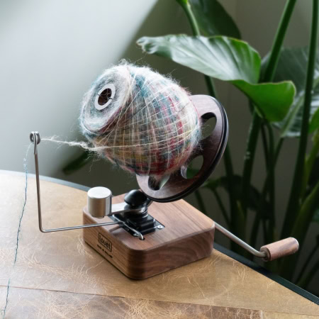 Louet Ball Winder in use